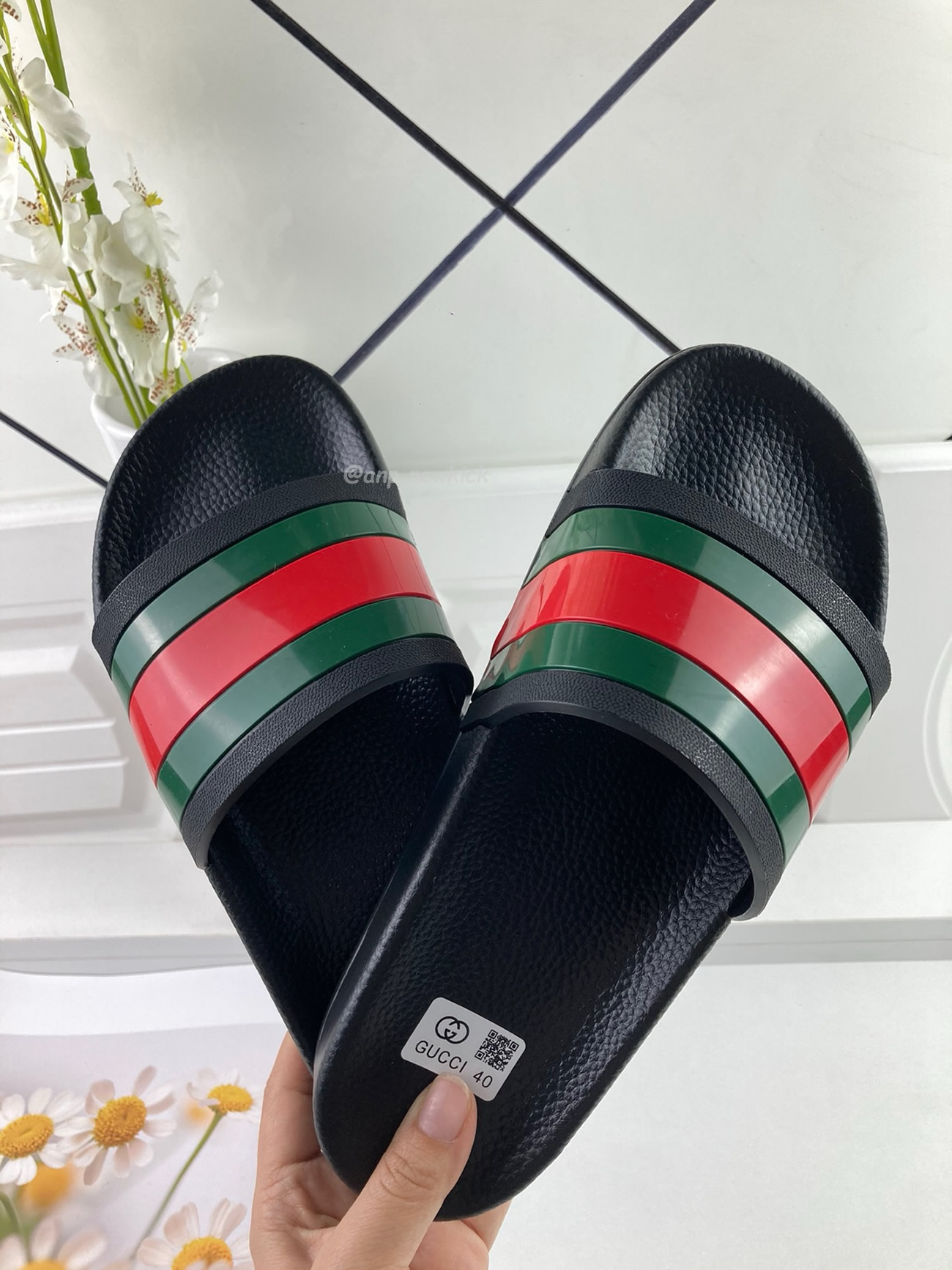 Gucci Rubber Slides Red Green 308234 Gib10 1098 (7) - www.newkick.vip